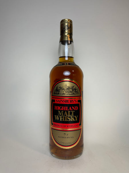 Sainsbury's 12YO Highland Malt Whisky - 1980s (40%, 75cl