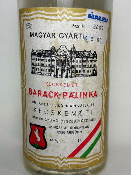 Barack Pálinka Hungarian Dry Apricot Brandy - 1970s (44%, 100cl