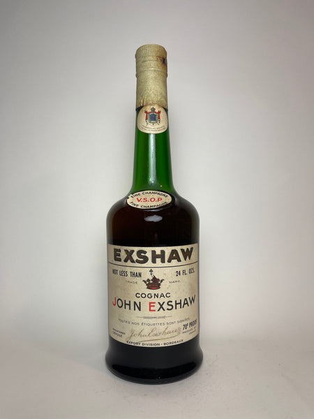 John EXSHAW & COURVOISIER VSOP コニャック John Exshaw V.S.O.P. Fine Champagne Cognac - 1960s (40%, 68cl
