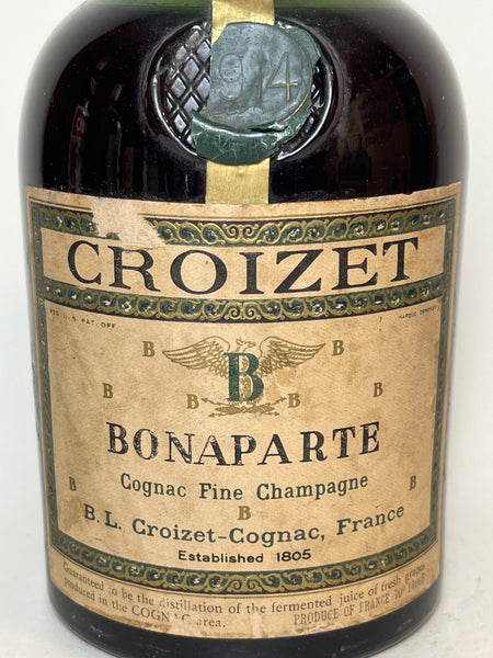 ナポレオン　CROIZET Croizet Bonaparte Fine Champagne Cognac - 1914 Vintage / Bottled