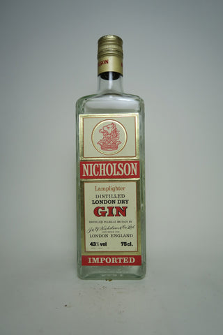 J. & W. Nicholson Lamplighter London Dry Gin - 1970s (43%, 75cl)