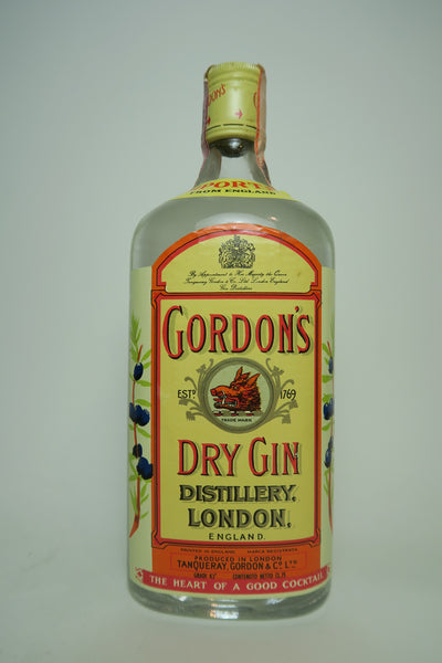 Gordon's London Dry Gin (Export) - 1970s (43%, 75cl) – Old Spirits