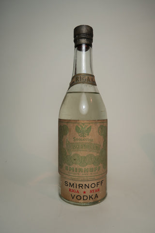Smirnoff Stolovaya Riga Red Star Vodka - 1930s (ABV Not Stated, 50cl)