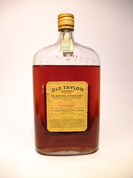 Old Taylor (Bottled in Bond) Straight Kentucky Whiskey - Distilled
