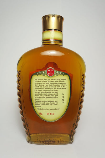 Schenley Spirit of '86 18YO Blended Canadian Whisky - Distilled