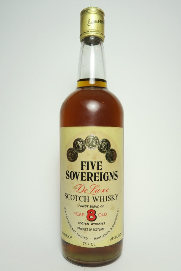 J.W. Cameron & Co.'s Five Sovereigns 8YO Blended Scotch Whisky - 1970s (40%, 75.7cl)