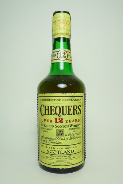 John McEwan & Co. Chequers 12YO Blended Scotch Whisky - 1970s (43