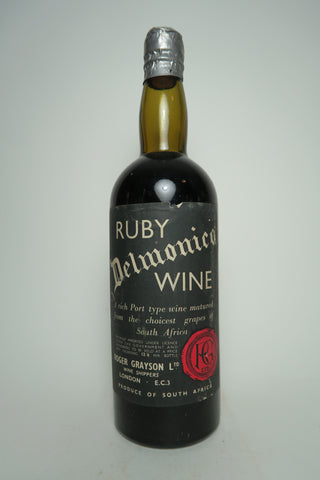 Roger Grayson's South African Delmonico Ruby Port Wine - 1950s (ABV Not Stated, 75cl)