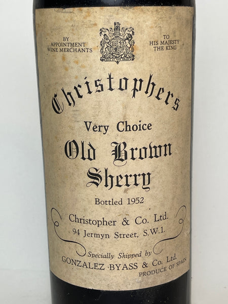 Christopher's Very Choice Old Brown Sherry - Bottled 1952 (ABV Not