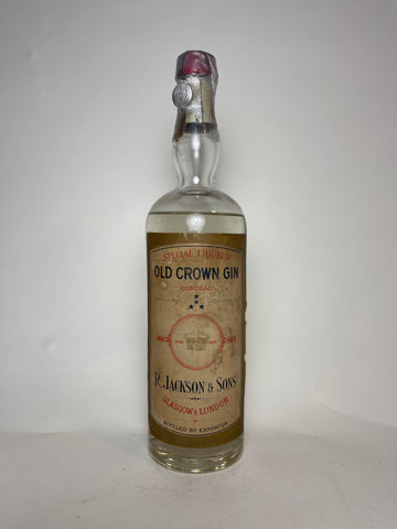 R. Jackson & Sons Old Crown Gin Special Liqueur Cordial - 1933-44 (ABV Not Stated, 75cl)