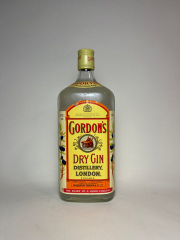 Gordon's London Dry Gin (Export) - 1980s (47.3%, 100cl)