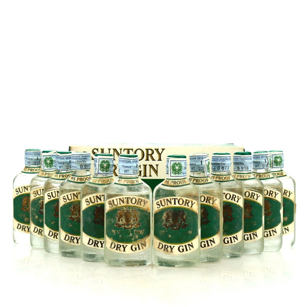 One Dozen Suntory '95' Distilled Dry Gin Miniatures - 1960s (45%, 60cl)