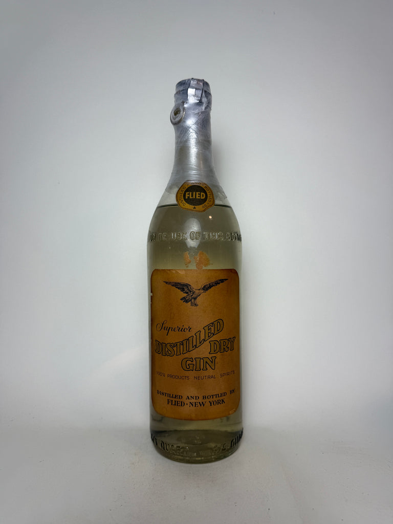 Flied Superior Distilled Dry Gin - 1949-59 (ABV Not stated, 75.7cl)