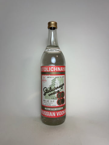 Stolichnaya Soviet Vodka - 1980s (40%, 75cl)