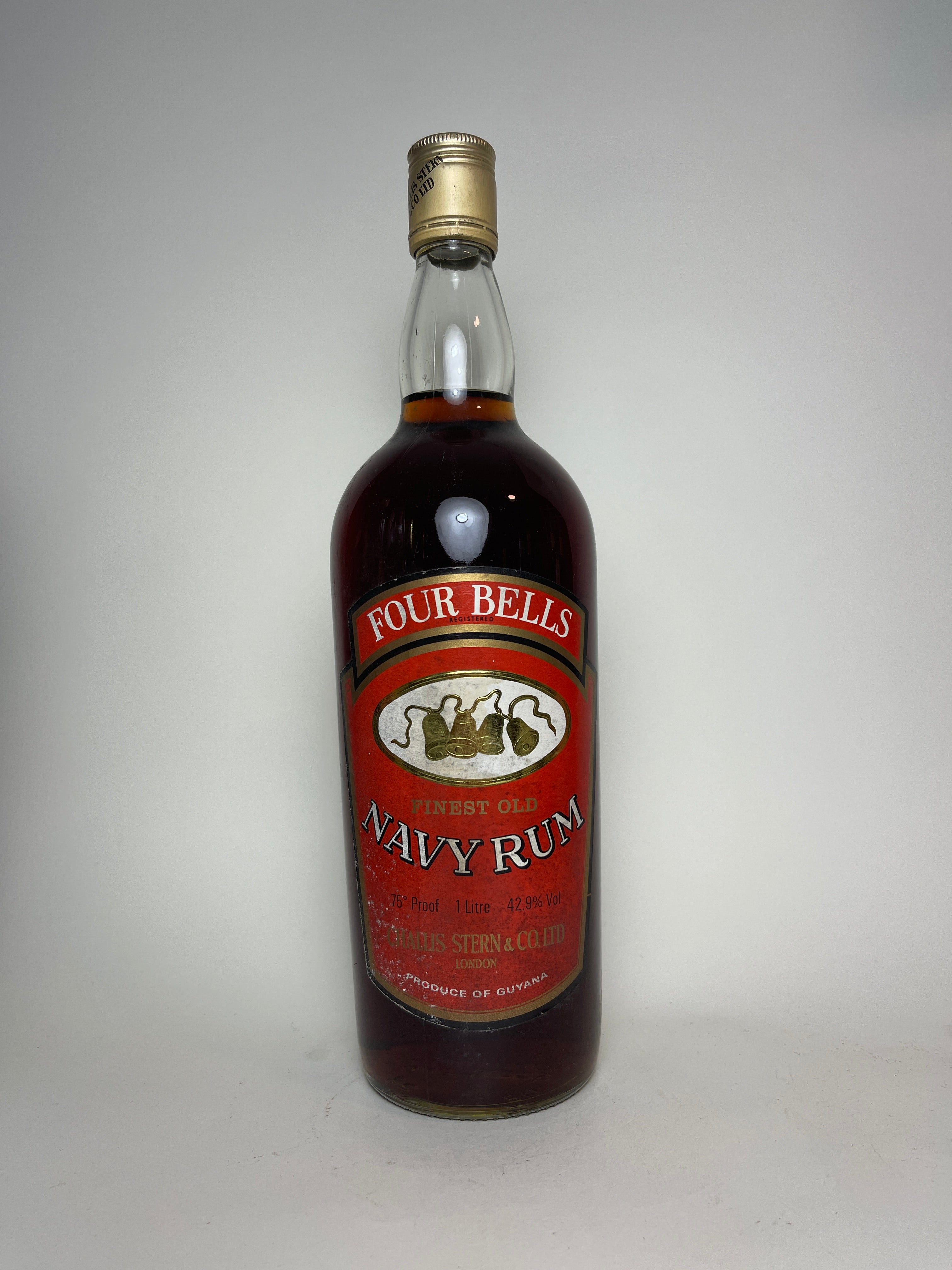 Four Bells Finest Old Guyana Navy Rum - 1970s (42.9%, 100cl