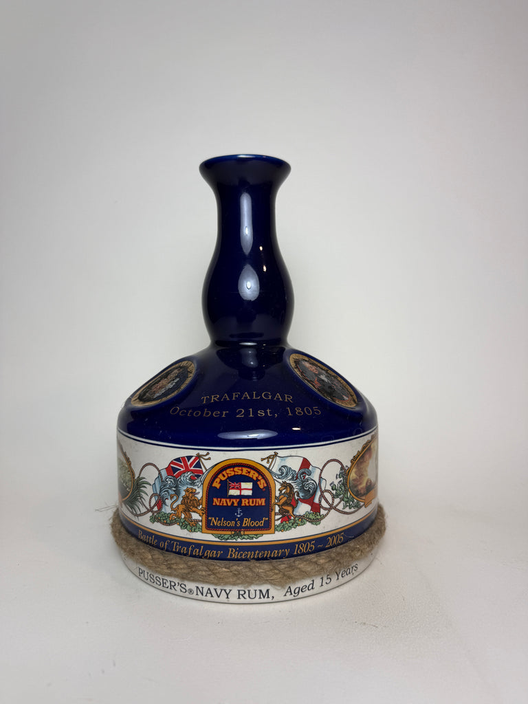 Pusser's 15YO British Navy Rum Limited Edition Nelson Trafalgar Bicentenary (1805-2005) Decanter - Distilled 1990 / Bottled 2005 (47.75%, 100cl)