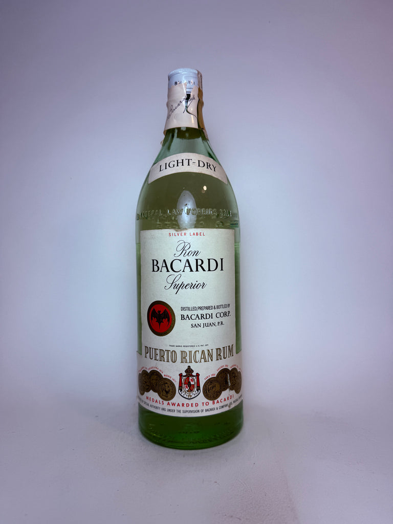 Bacardi Silver Label Light-Dry Rum - pre-1964 (40%, 114cl)