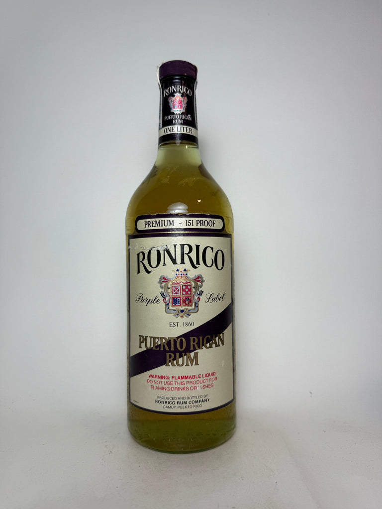 Ronrico Purple Label Premium Puerto Rican Rum - 1970s (75.5%, 100cl)