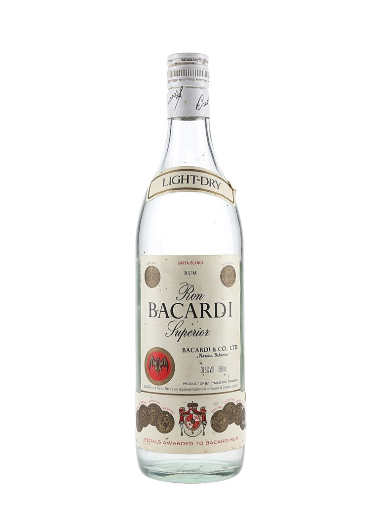 Bacardi Company Spirits 75cl) Rum – Carta - Old Blanca (37.5%, 1980s