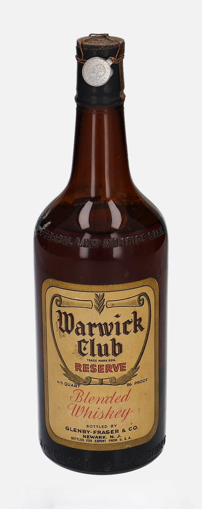 Glenby-Fraser & Co.'s Warwick Club Reserve Blended American Whiskey - 1947-49 (43%, 75.7cl)