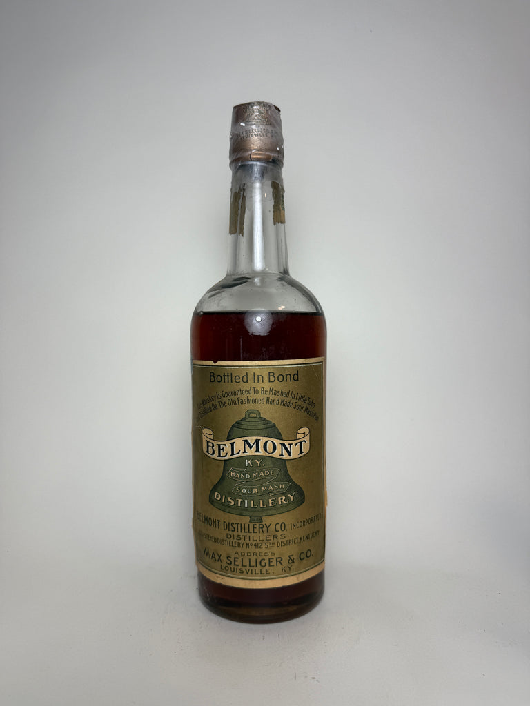 Max Selliger & Co. Belmont 8YO Kentucky Straight Bourbon Whisky - Distilled 1902 / Bottled 1910 (50%, 75.7cl)