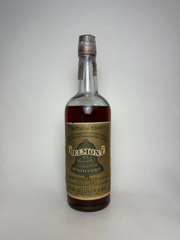 Max Selliger & Co. Belmont 8YO Kentucky Straight Bourbon Whisky - Distilled 1902 / Bottled 1910 (50%, 75.7cl)