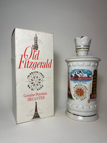 Old Fitzgerald Kentucky Straight Bourbon Whiskey in Around We Go Porcelain Decanter  - 1980s (4%, 75cl)