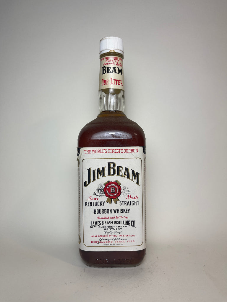 Jim Beam 4YO White Label Sour Mash Kentucky Straight Bourbon Whiskey - Distilled 1984 / Bottled 1988 (40%, 100cl)