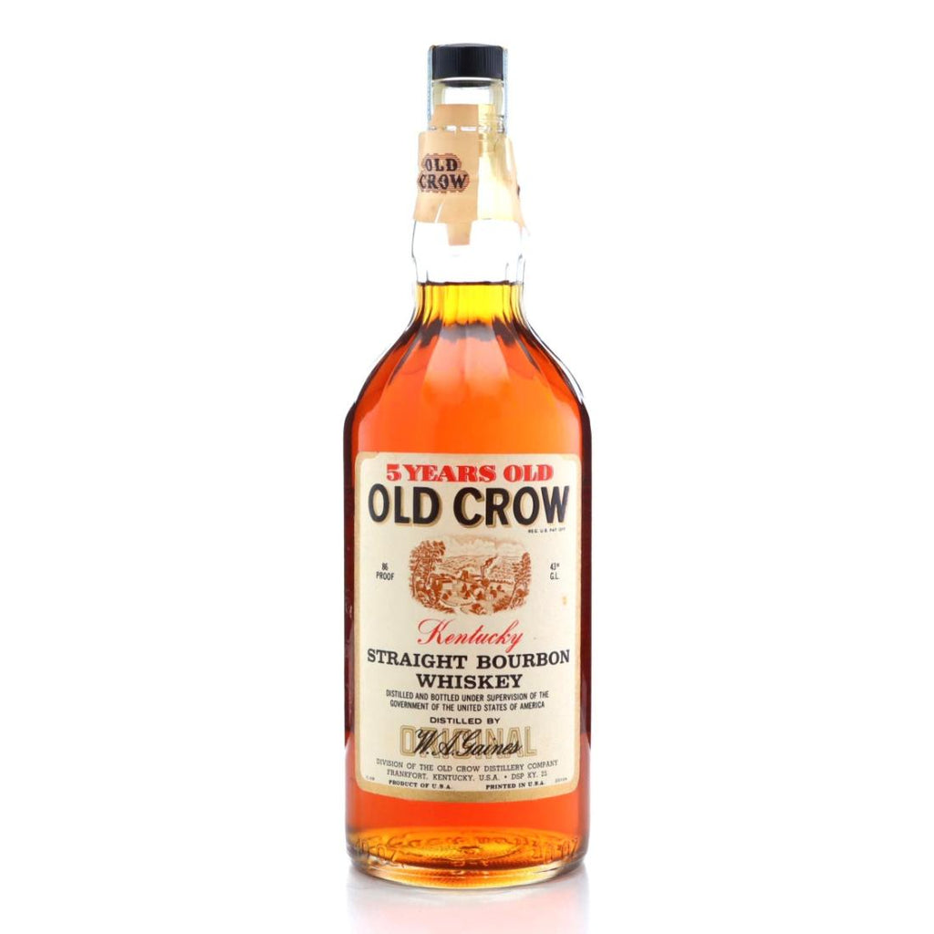 W. A. Gaines' Old Crow 5YO Kentucky Straight Bourbon Whiskey - Distilled late 1950s / Bottled early 1960s (43%, 114cl)