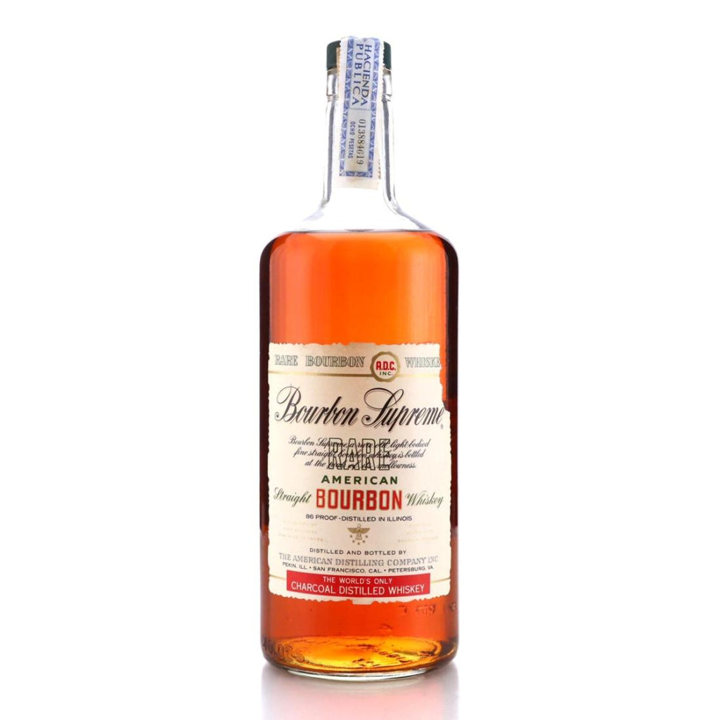 The American Distilling Co's Bourbon Supreme Illinois Straight Bourbon Whiskey - Bottled 1973 (43%, 114cl)