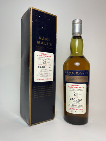 Caol Ila 21YO Islay Cask Strength Single Malt Whisky - Distilled 1977 / Bottled 1999 (61.3%, 70cl)