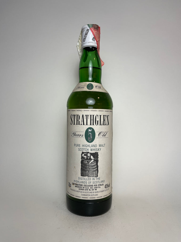 Burn Stewart's Srathglen (Deanston) 5YO Highland Single Malt Scotch Whisky - early 1990s (40%, 70cl)