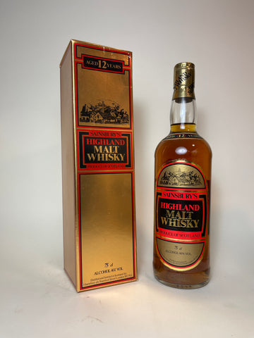 Sainsbury's 12YO Highland Malt Whisky - 1980s (40%, 75cl)