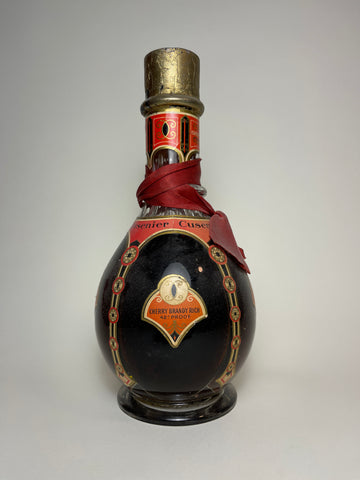 Cusenier Four Compartment Liqueur Bottle (Freezomint - Cherry Brandy Rich - Kummel - Apricot Brandy/Extra Sec Orange) 1950s, (Various ABV, 94.6cl)