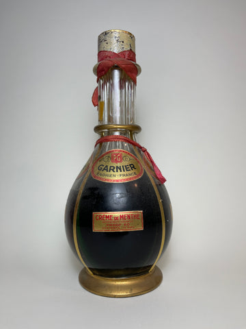 Garnier Four Compartment Liqueur Bottle (Abricotine - d'Or - Crème de Menthe - Triple Sec),	1940s (Various ABV, 94.6cl)