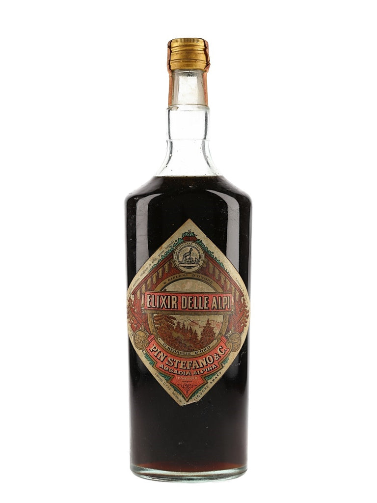 Pin Stefano Elixir delle Alpi Liquore Amaro - 1960s (28%, 100cl)