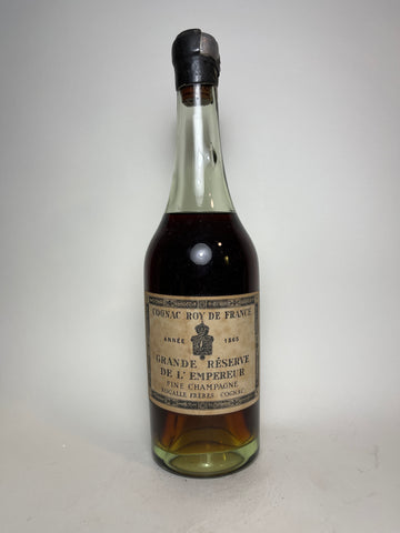 Rogalle Frères Fine Champagne Vintage Cognac Roi de France Grande Réserve de l'Empereur - Vintage 1865 / Bottled c. 1900 (ABV Not Stated, 68cl)