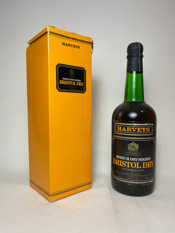 Harveys Bristol Dry Superior quality Medium Dry Sherry - 1980s (ABV Not Stated, 70cl)