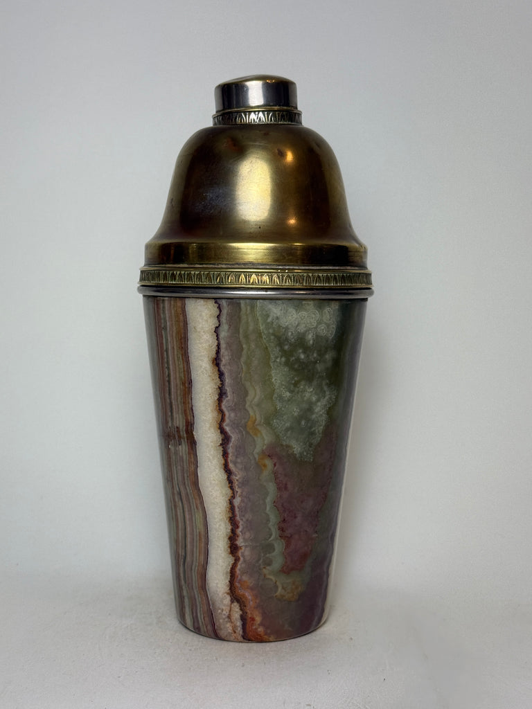 Continental Silver-Gilt-Mounted Onyx Cocktail Shaker - Early-20th-century (23cm, c. 37.5cl)