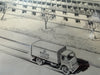 J. London, Pen & Ink Architectural Drawing of Morans of Bristol Wine Shipper HQ - post-WWII (44 x 53cm)