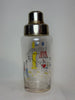 A French Metal-Mounted Painted-Glass Cocktail Shaker - 1950s-60s (20.5cm, c. 50cl)