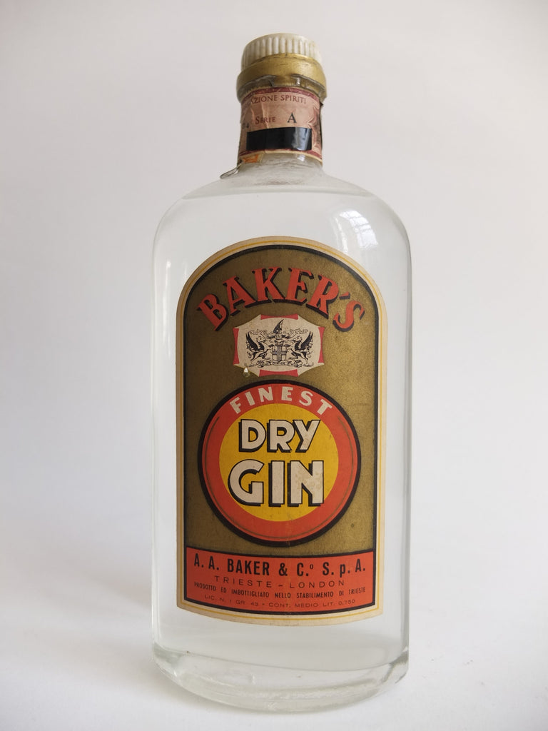 A.A. Baker's Finest Dry Gin - 1960s (43%, 75cl)