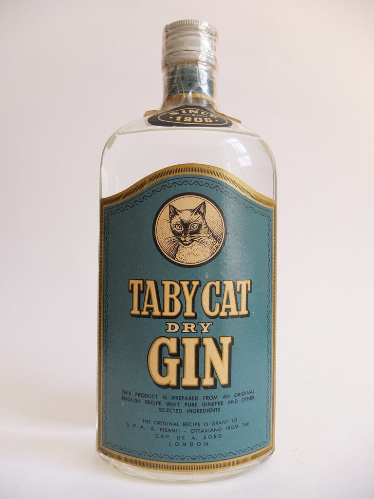 Pisanti’s Taby Cat Dry Gin - 1950s (40%, 75cl)