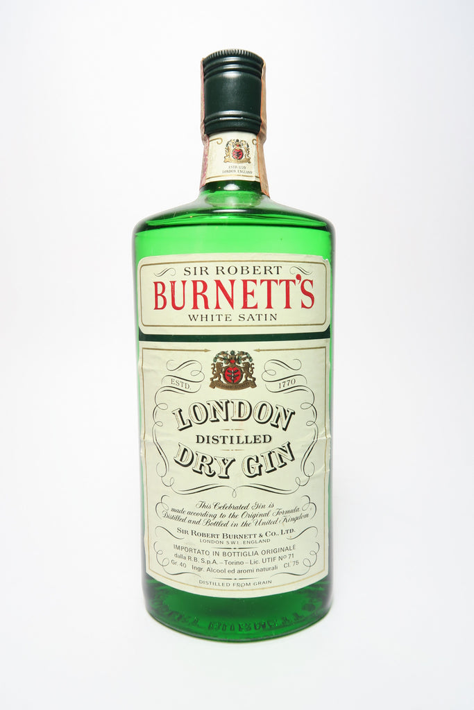 Sir Robert Burnett's White Satin London Dry Gin - 1970s (40%, 75cl)