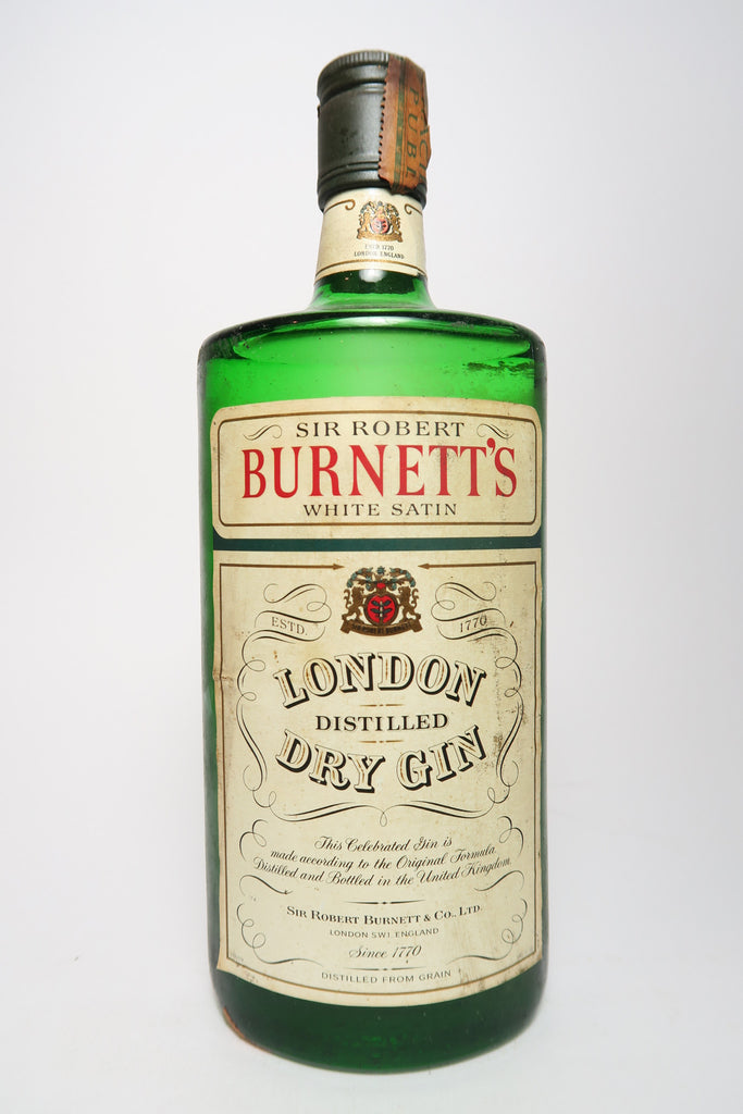Sir Robert Burnett's White Satin London Distilled Dry Gin - 1960s (40-43%, 75cl)