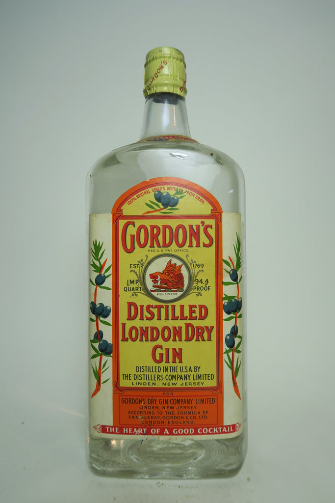 Gordon's London Dry Gin (Export) - 1950s (47.2%, 114cl)