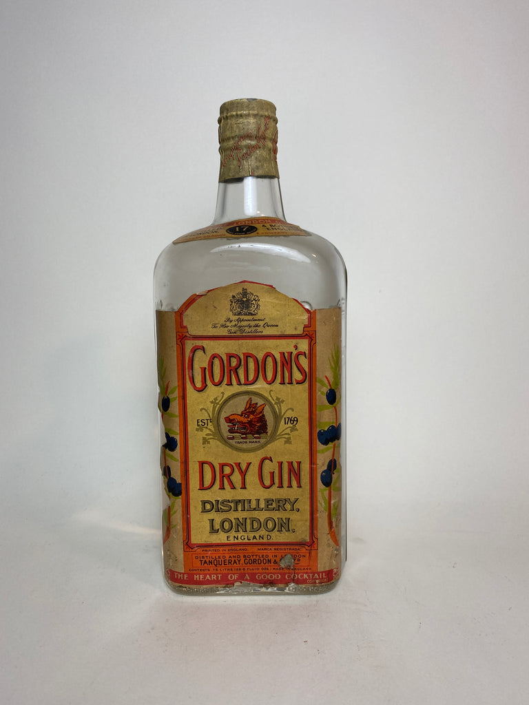 Gordon's Dry Gin (Export) - 1950s (ABV Not Stated, 75cl)