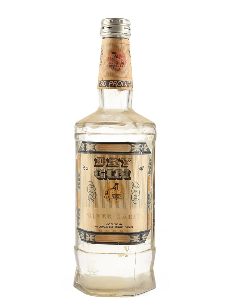 S N Fokialis Greek Silver Label Dry Gin - 1960s (40%, 75cl)