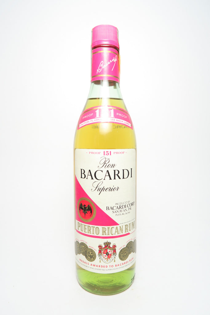 Bacardi 151 Ron Superior Puerto Rican Rum - 1980s (75.5%, 75cl)