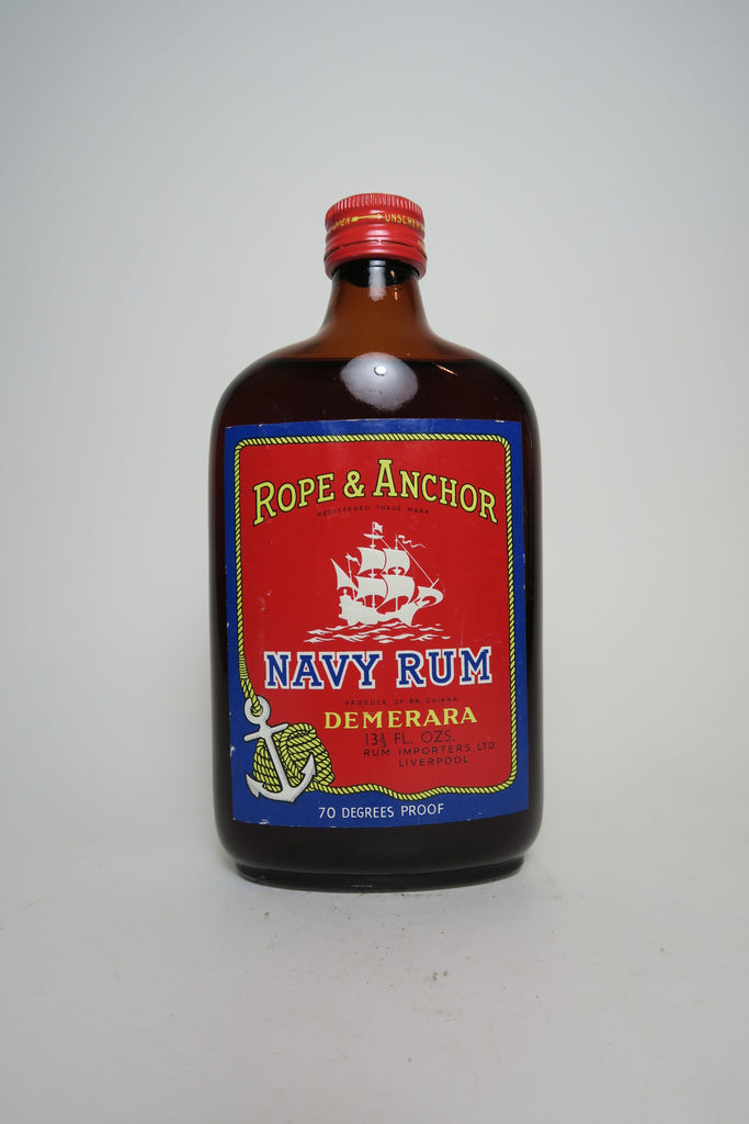 Rum Importers Ltd. Rope & Anchor Demerara Navy Rum - Late 1950s/Early 1960s (40%, 37.5cl)